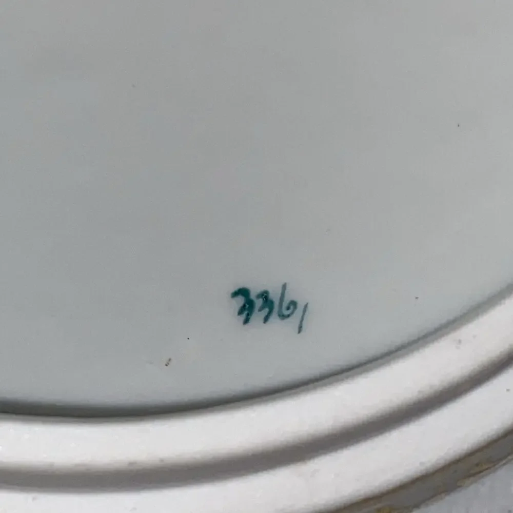Vintage Victoria Czechoslovakia China Bowl Trinket Vanity Makeup Dish W/ Top Lid